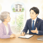 頼れる親族がいない方が将来の備えを専門家に相談するイメージ