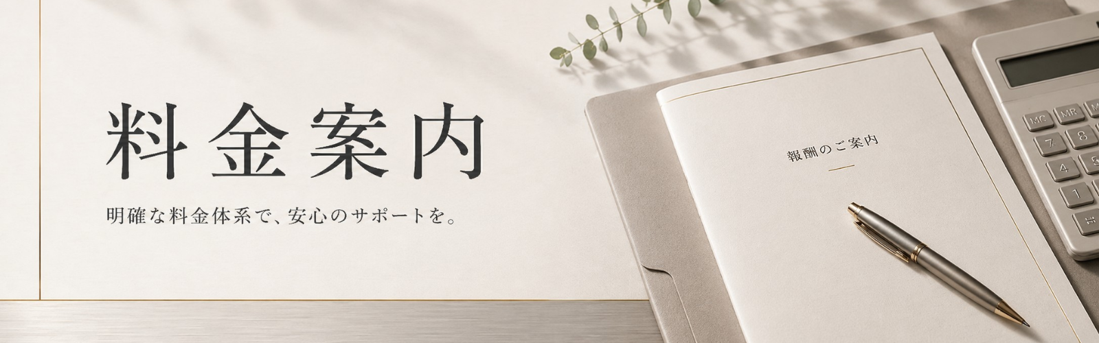 料金案内 明確な料金体系で、安心のサポートを。