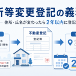 住所等変更登記の義務化と2年以内の登記期限を説明するイメージ